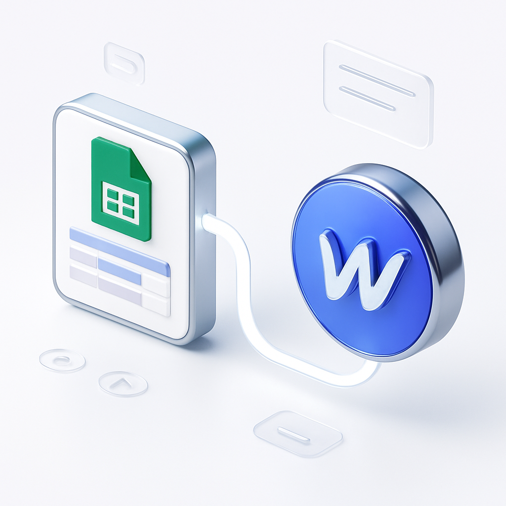 Extraction Automatisée de Lignes Google Sheets pour Blog Webflow