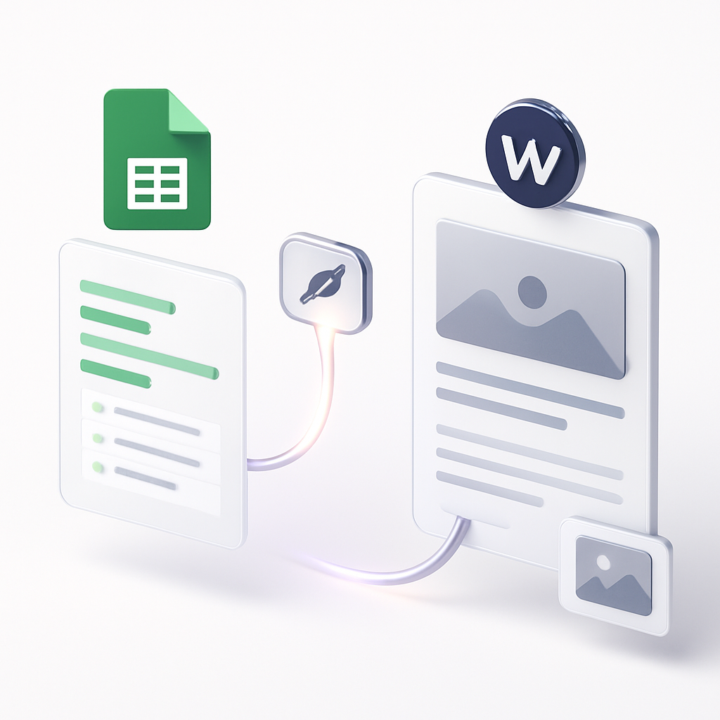 Extraction Automatisée de Lignes Google Sheets pour Blog Webflow